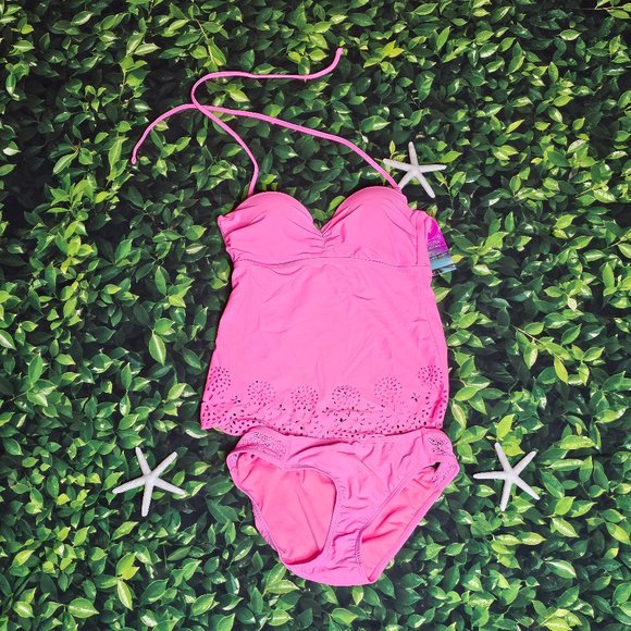 NWT Girl's Pink Tankini XS 3 pieces - Picture 2 of 7